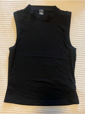 Sleeveless Black Fitted Mock-Neck Women's Top